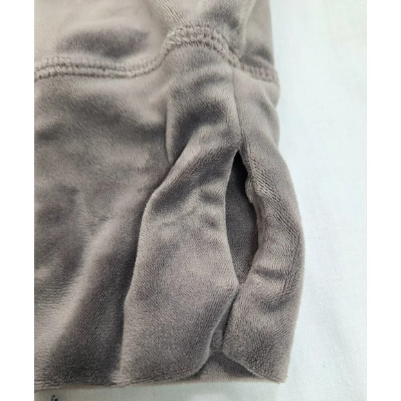 Offline By Aeire Velvet Cropped Hoodie Pullover Grey Size Large - Picture 8 of 8